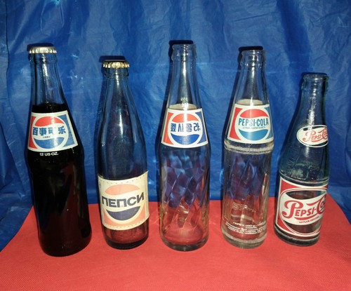 Lotto bottiglie vetro pepsi - bottiglie,